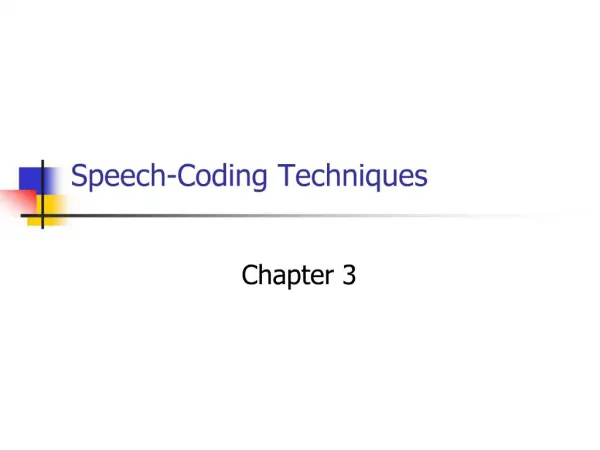 Speech-Coding Techniques