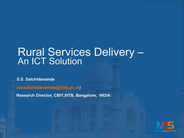 Rural Services Delivery An ICT Solution