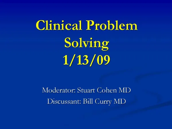 Clinical Problem Solving 1