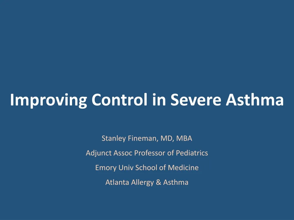 improving control in severe asthma