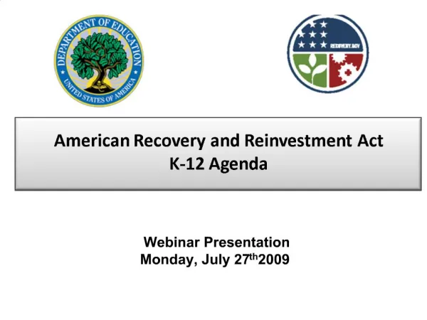 American Recovery and Reinvestment Act K-12 Agenda