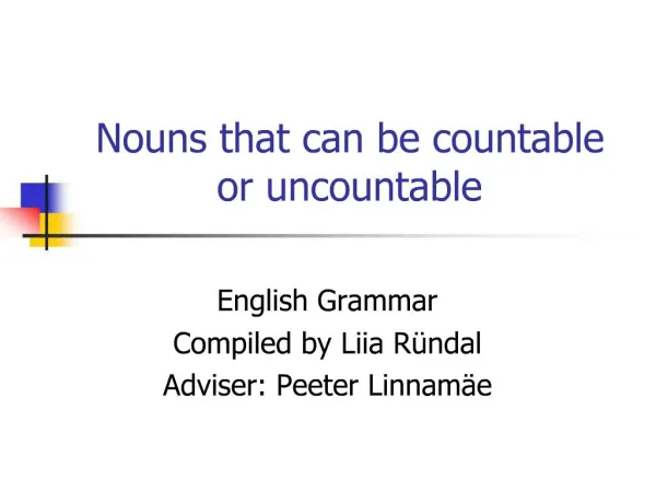 Nouns that can be countable or uncountable