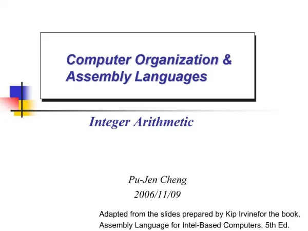 Computer Organization Assembly Languages