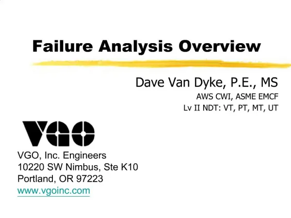 Failure Analysis Overview