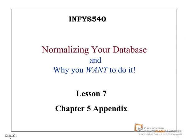 Normalizing Your Database