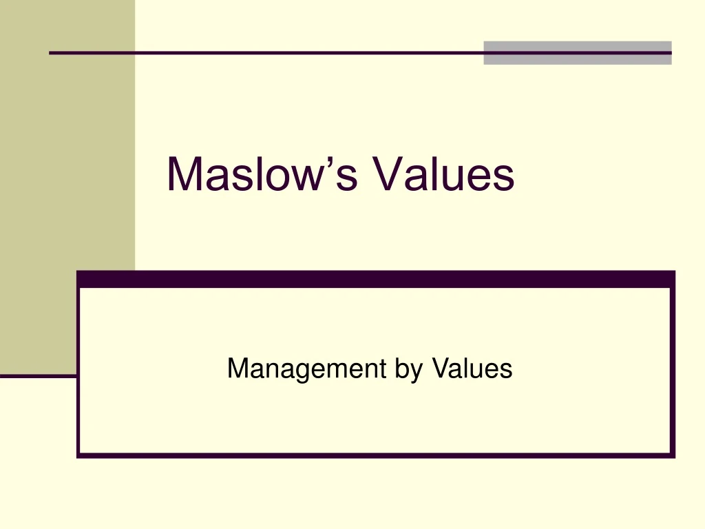 maslow s values