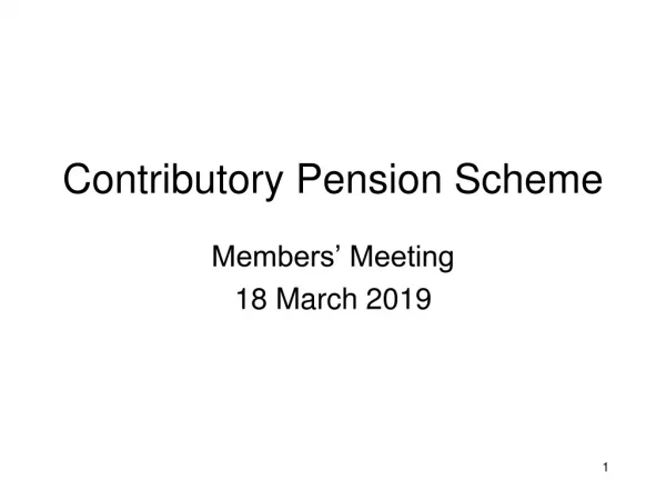 Contributory Pension Scheme