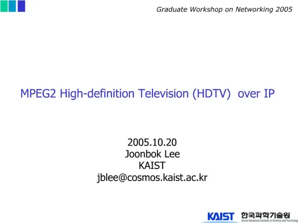 MPEG2 High-definition Television HDTV over IP