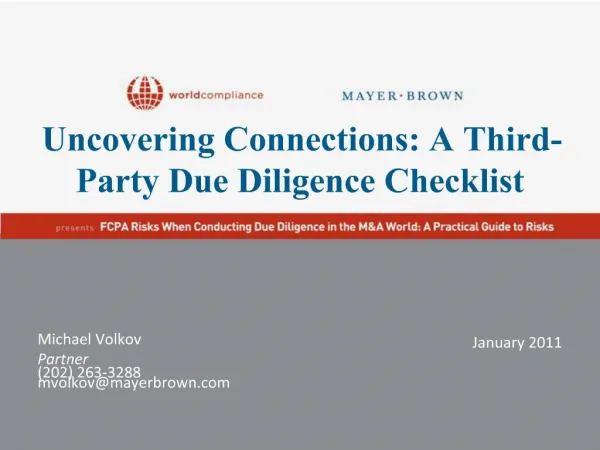 Uncovering Connections: A Third-Party Due Diligence Checklist