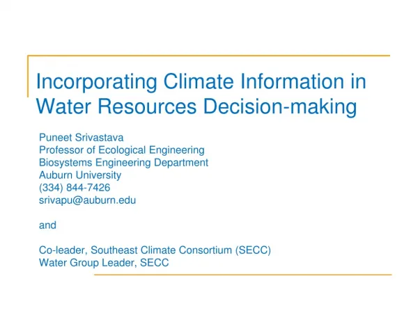 Incorporating Climate Information in Water Resources Decision-making