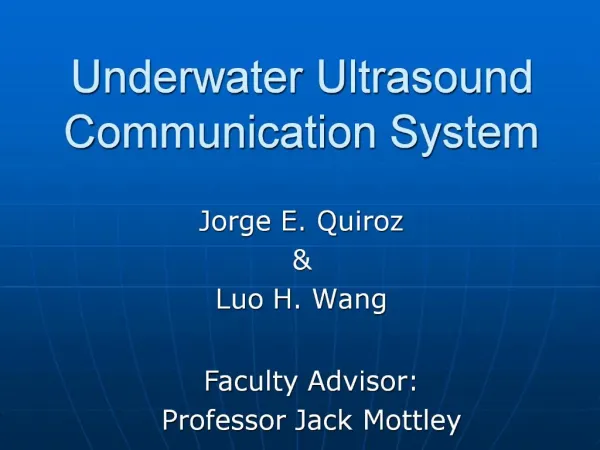 Underwater Ultrasound Communication System