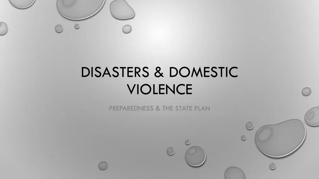 disasters domestic violence