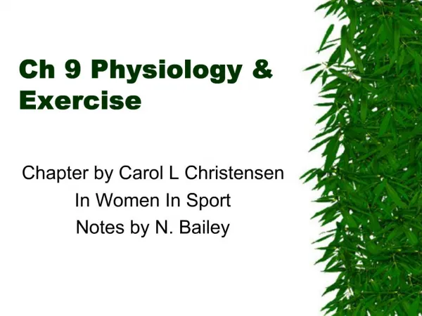 Ch 9 Physiology Exercise