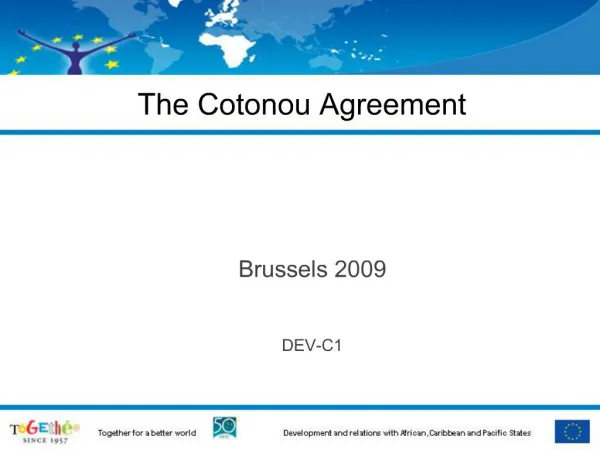 The Cotonou Agreement