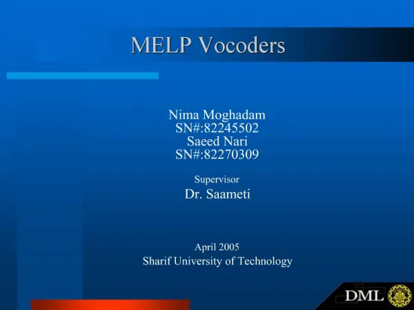 MELP Vocoders