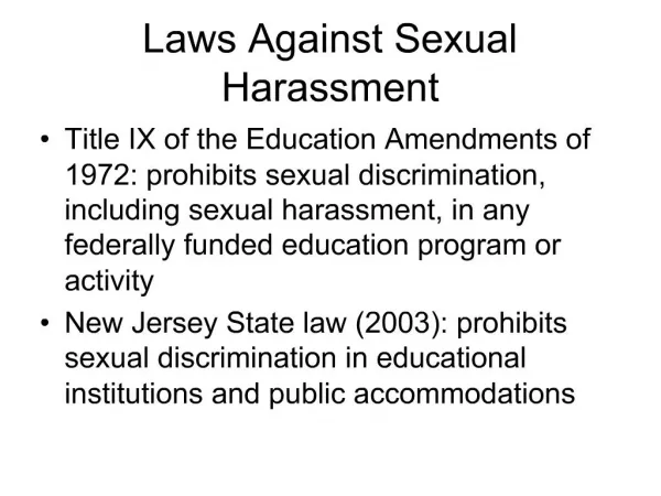 Laws Against Sexual Harassment