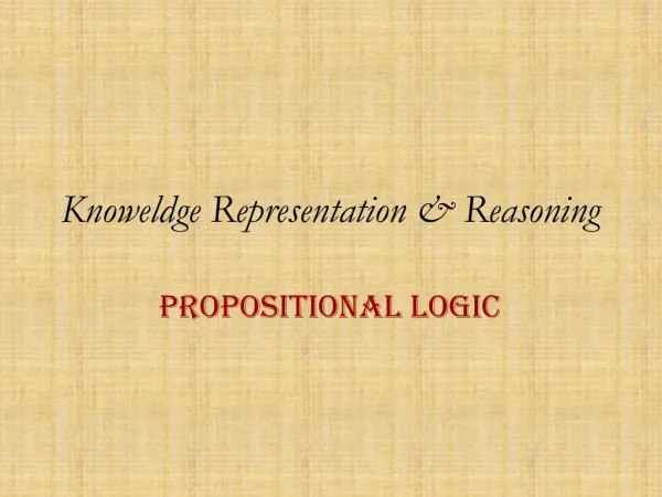 Knoweldge Representation Reasoning