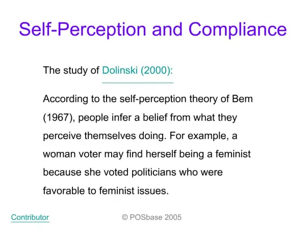 Self-Perception and Compliance