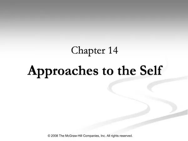 Approaches to the Self