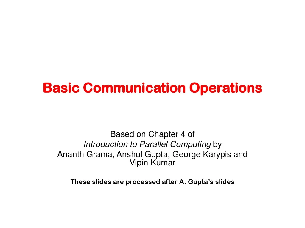basic communication operations