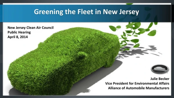 Julie Becker Vice President for Environmental Affairs Alliance of Automobile Manufacturers