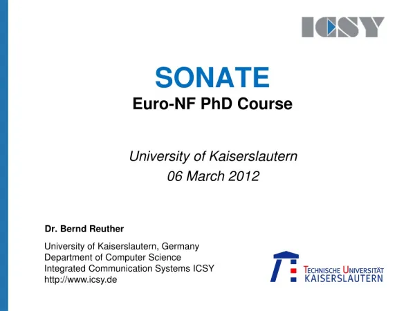 SONATE Euro-NF PhD Course