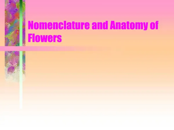 Nomenclature and Anatomy of Flowers