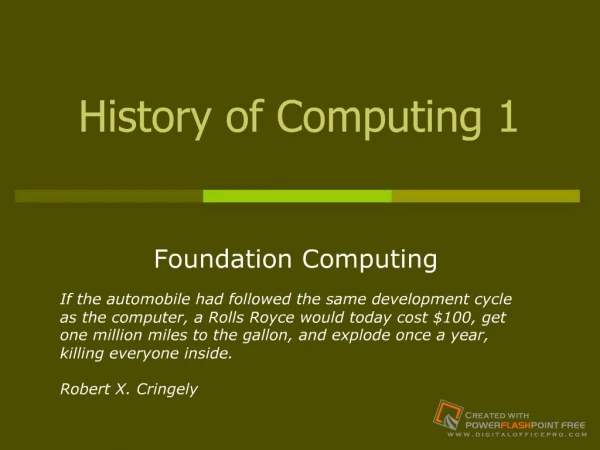History of Computing 1