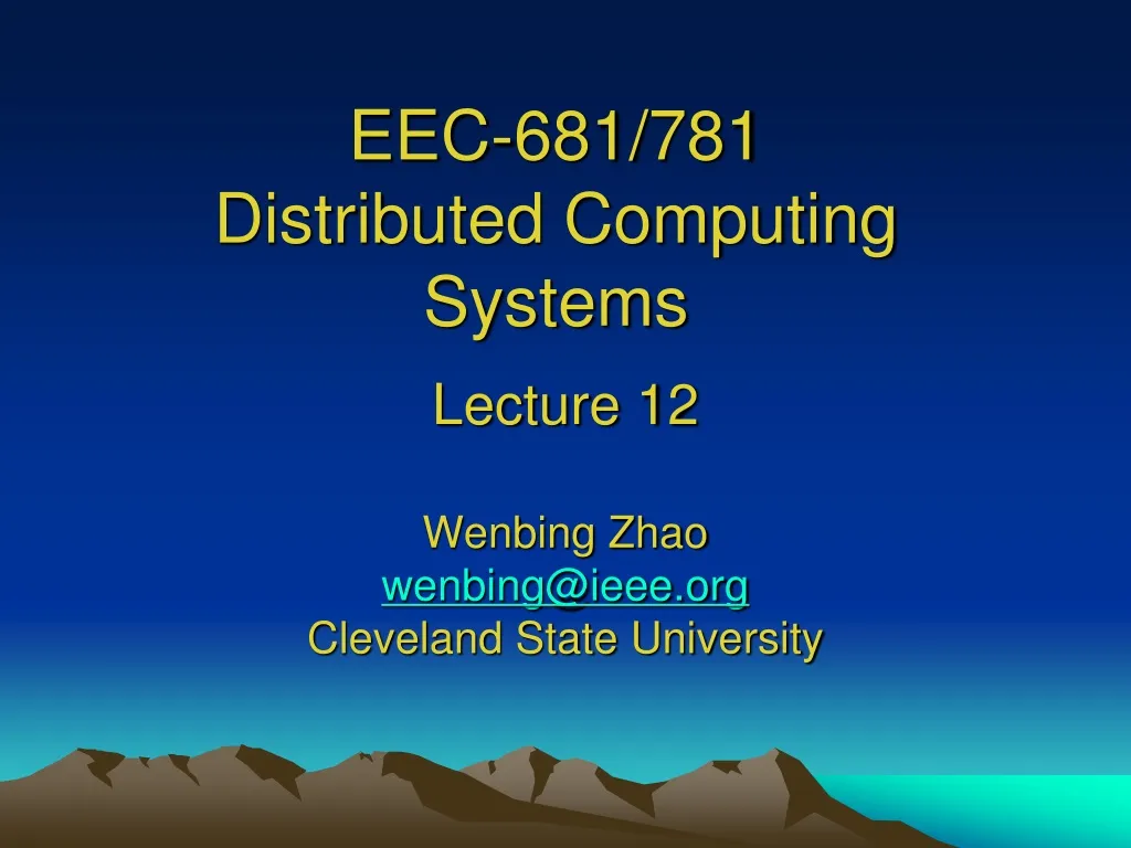 eec 681 781 distributed computing systems