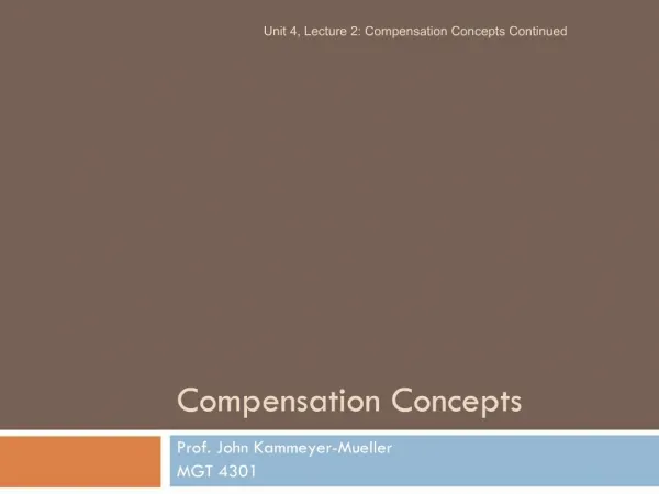 Compensation Concepts