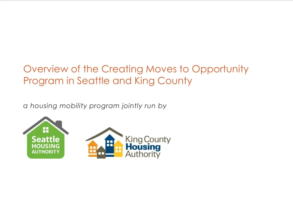 overview of the creating moves to opportunity program in seattle and king county