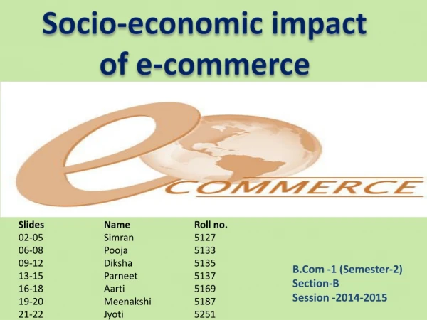 Socio-economic impact of e-commerce