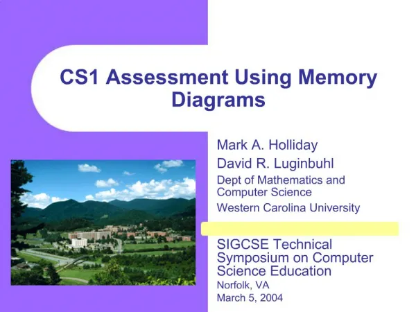 CS1 Assessment Using Memory Diagrams