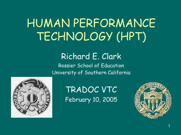 HUMAN PERFORMANCE TECHNOLOGY HPT
