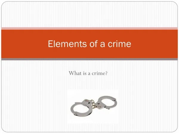 Elements of a crime