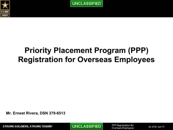Priority Placement Program PPP Registration for Overseas Employees