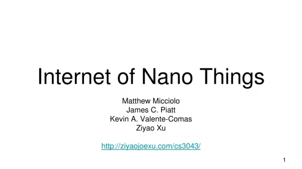 Internet of Nano Things
