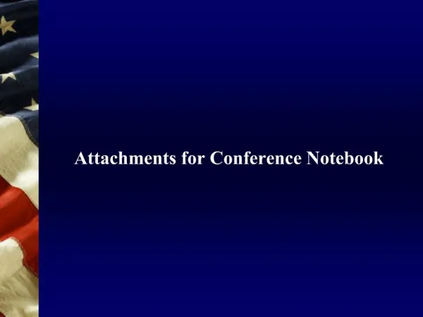 Attachments for Conference Notebook