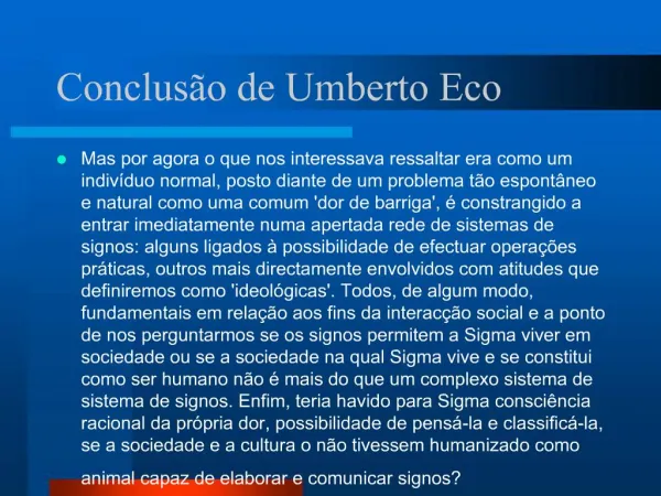 Conclus o de Umberto Eco
