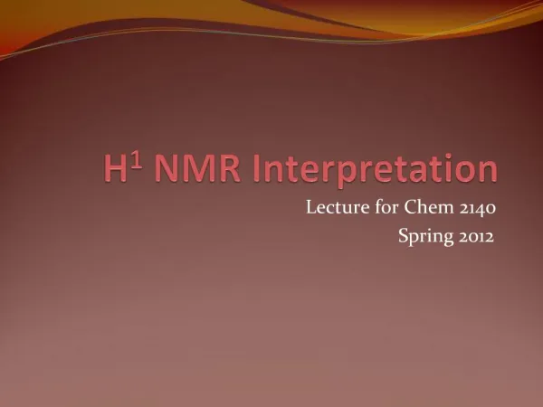 H1 NMR Interpretation