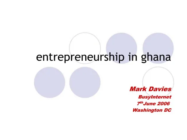 Entrepreneurship in ghana