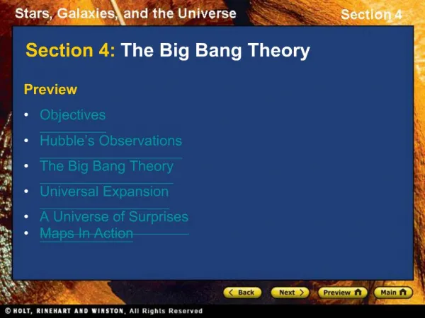 Section 4: The Big Bang Theory