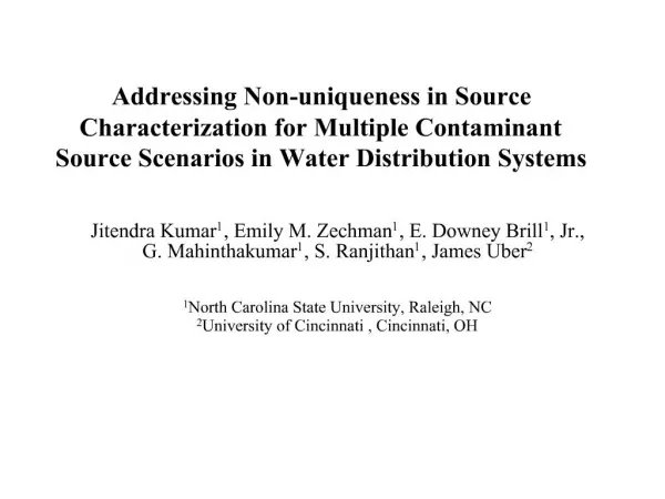 Addressing Non-uniqueness in Source Characterization for Multiple Contaminant Source Scenarios in Water Distribution Sys