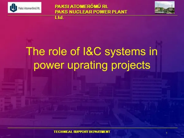 The role of IC systems in power uprating projects