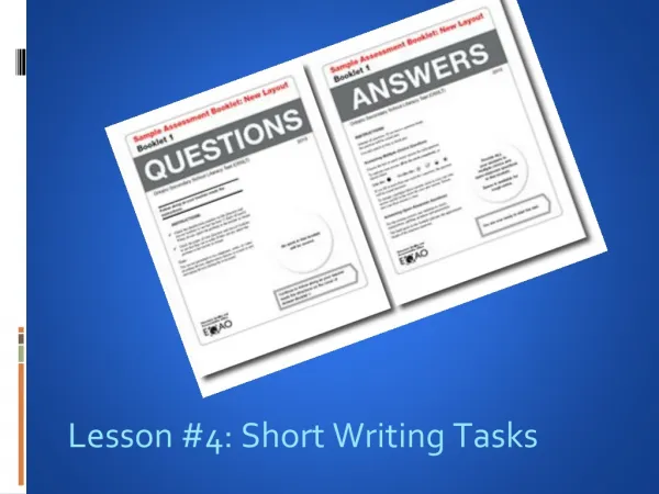Lesson #4: Short Writing Tasks