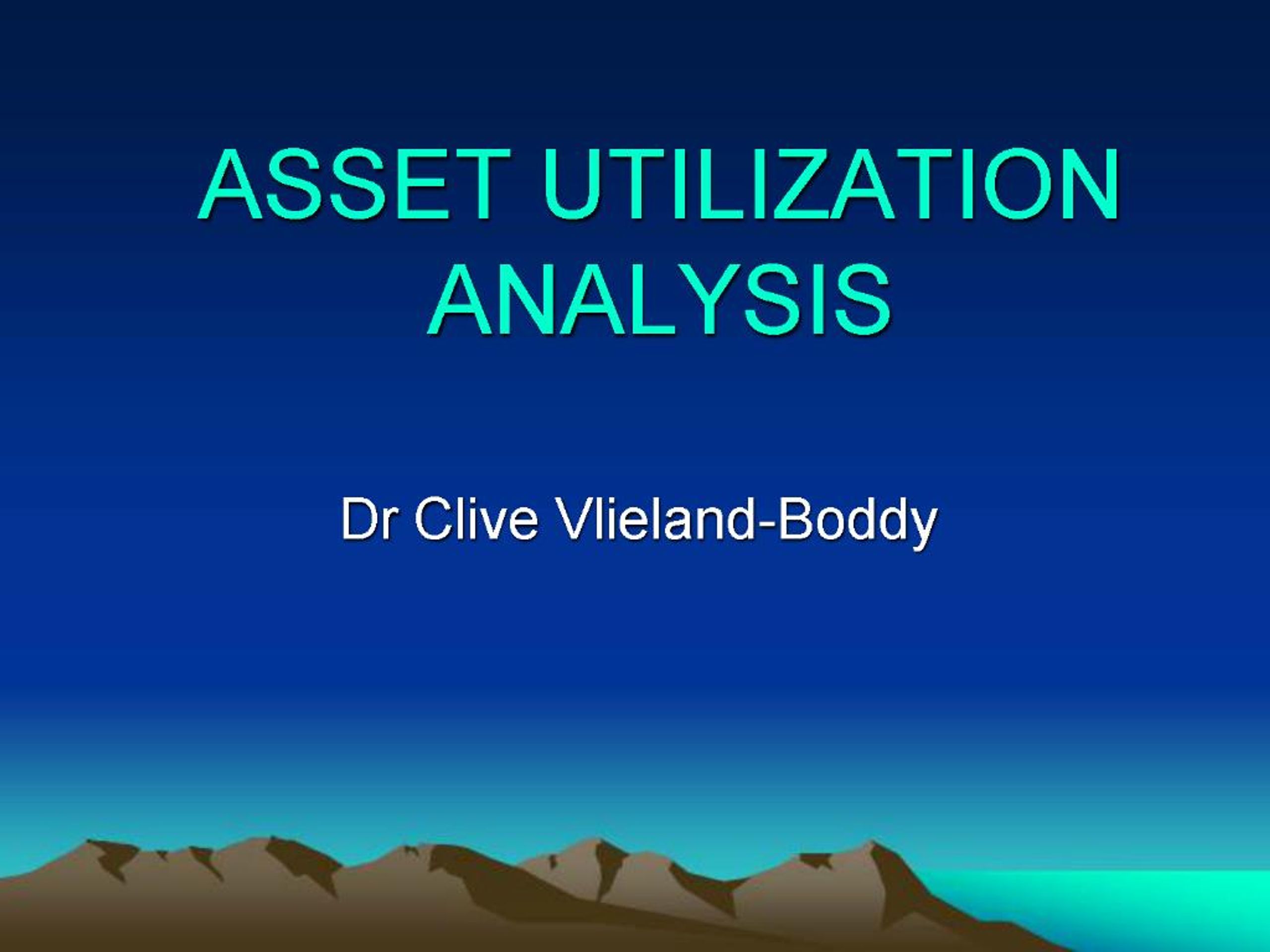 PPT - ASSET UTILIZATION ANALYSIS PowerPoint Presentation, free download ...