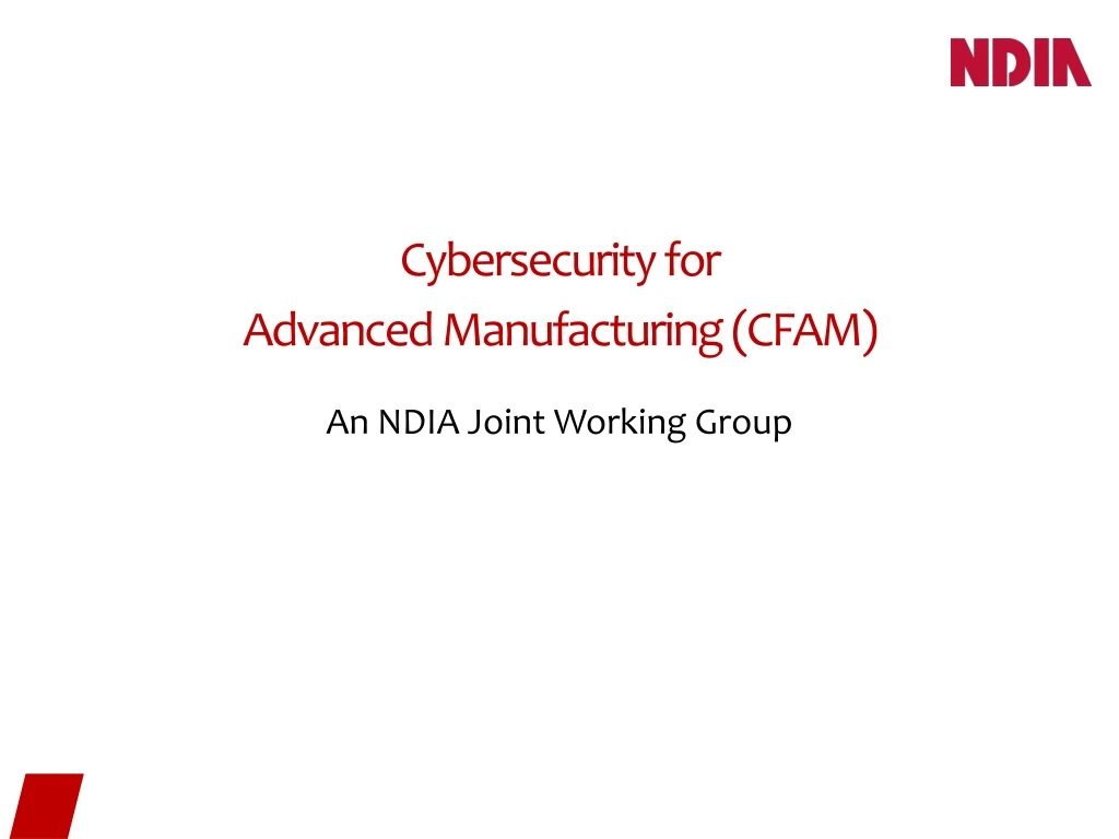 cybersecurity for advanced manufacturing cfam