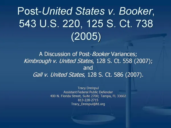 Post-United States v. Booker, 543 U.S. 220, 125 S. Ct. 738 2005