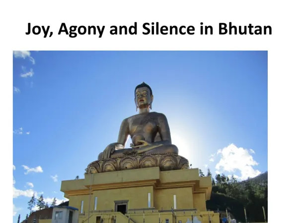 Joy, Agony and Silence in Bhutan