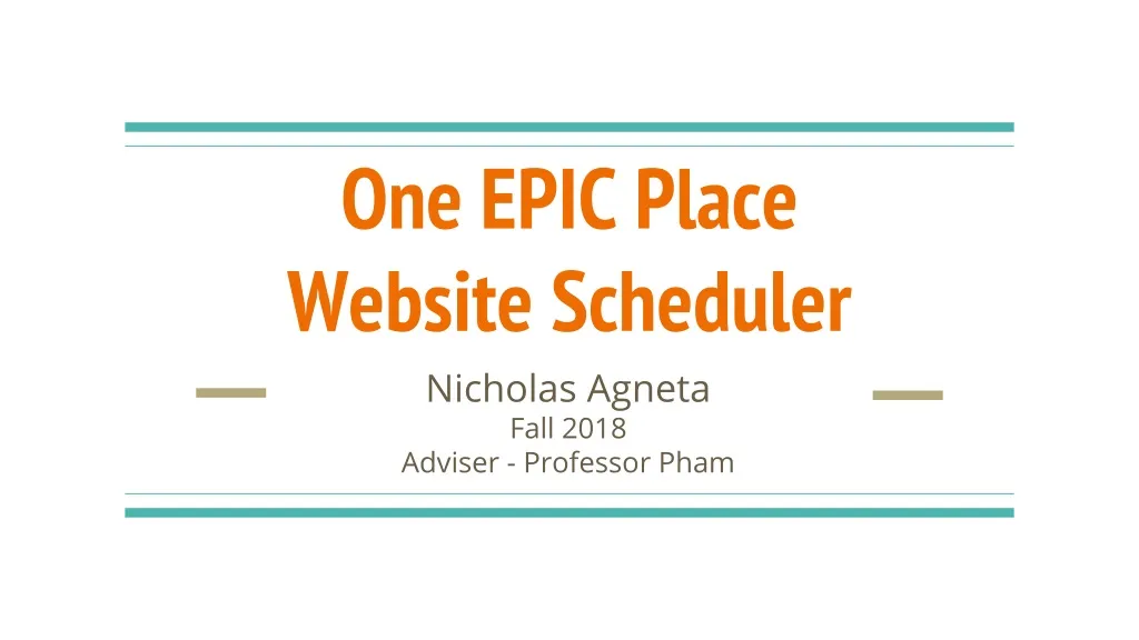 one epic place website scheduler